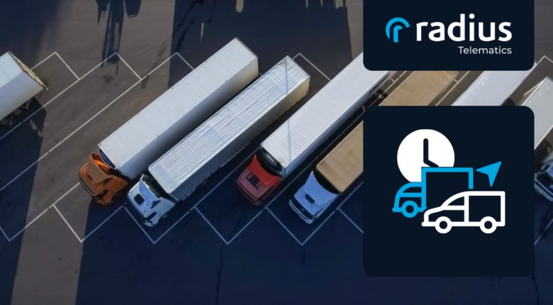 kinesis_increase_fleet_productivity_product_demo_video_vehicle_tracking_productivity_icon_articulated_lorries_parked_next_to_eachother_in_bays